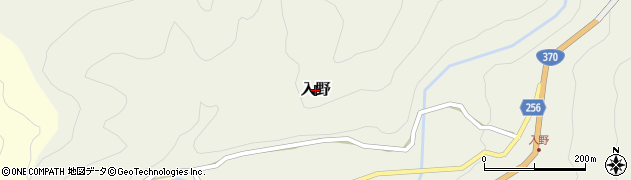 奈良県吉野町（吉野郡）入野周辺の地図