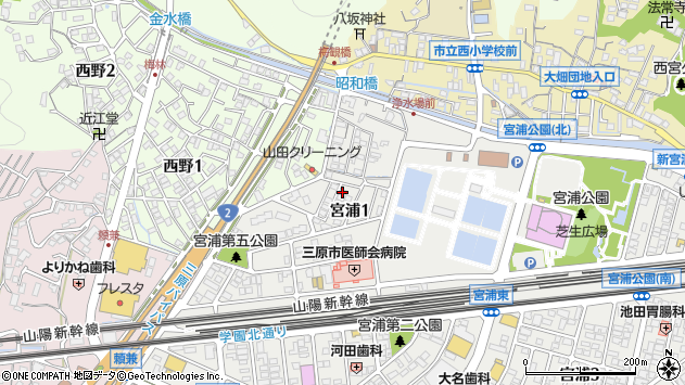 〒723-0051 広島県三原市宮浦の地図