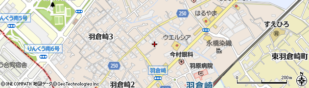 大阪府泉佐野市羽倉崎周辺の地図