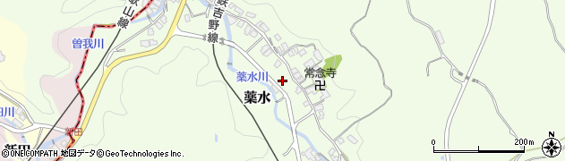 奈良県大淀町（吉野郡）薬水周辺の地図