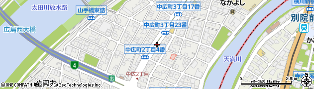 広島県広島市西区中広町周辺の地図