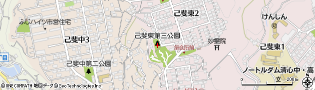己斐東第三公園周辺の地図