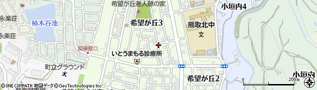 大阪府熊取町（泉南郡）希望が丘周辺の地図
