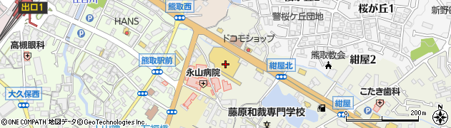 ココカラファイン熊取店周辺の地図