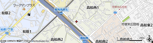 大阪府泉佐野市高松西周辺の地図
