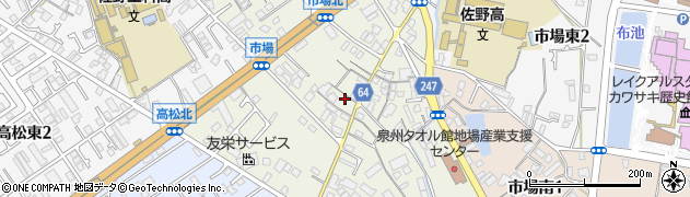 大阪府泉佐野市市場西周辺の地図