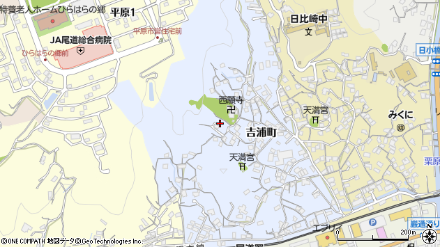 〒722-0015 広島県尾道市吉浦町の地図