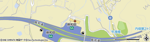 阪和自動車道岸和田サービスエリア上り線インフォメーション周辺の地図