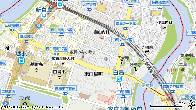 〒730-0004 広島県広島市中区東白島町の地図