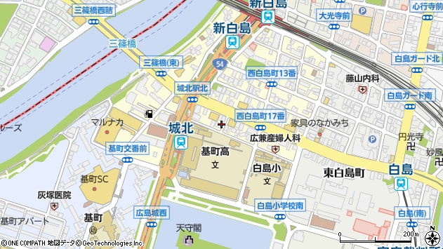〒730-0005 広島県広島市中区西白島町の地図