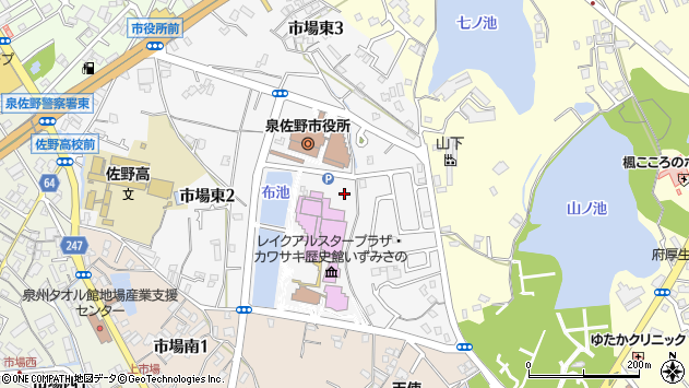〒598-0005 大阪府泉佐野市市場東の地図