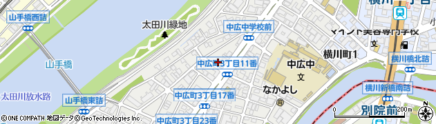 広島県広島市西区中広町3丁目周辺の地図