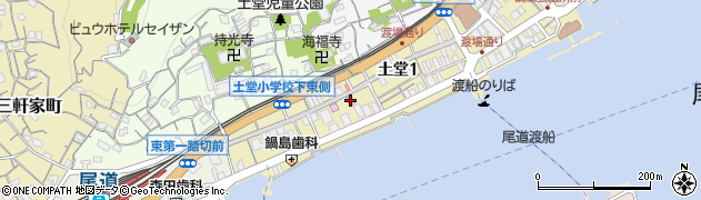 尾道市役所　尾道商業会議所記念館周辺の地図
