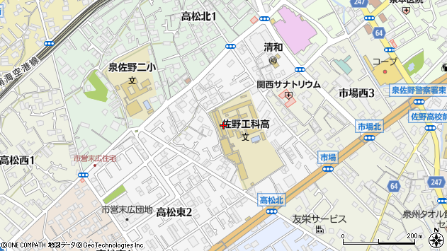 〒598-0012 大阪府泉佐野市高松東の地図