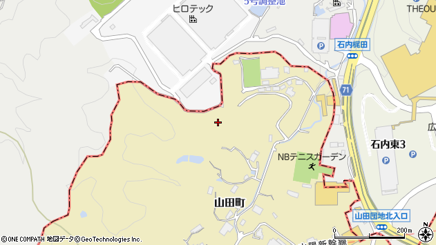 〒733-0854 広島県広島市西区山田町の地図