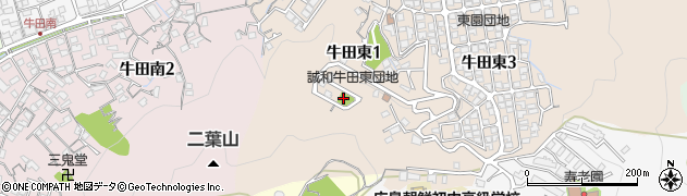 牛田東第二公園周辺の地図