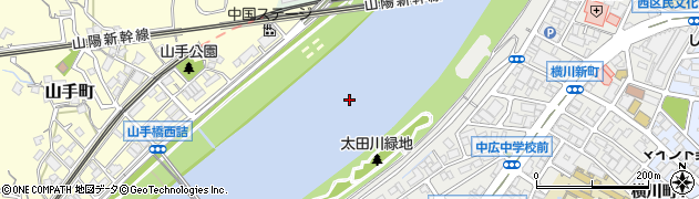 太田川放水路周辺の地図