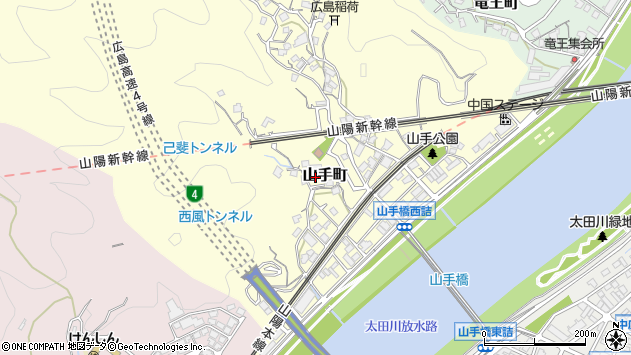 〒733-0804 広島県広島市西区山手町の地図