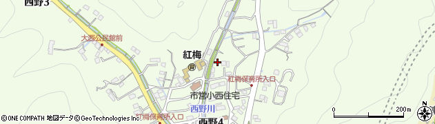 広島県三原市西野周辺の地図