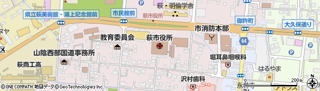 山口県萩市周辺の地図