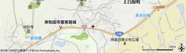 大阪府岸和田市上白原町19周辺の地図