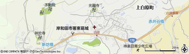 大阪府岸和田市上白原町77周辺の地図