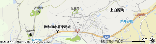 大阪府岸和田市上白原町周辺の地図