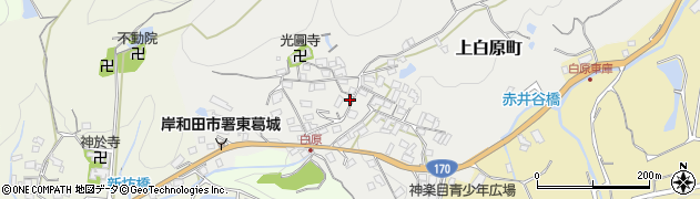 大阪府岸和田市上白原町11-1周辺の地図