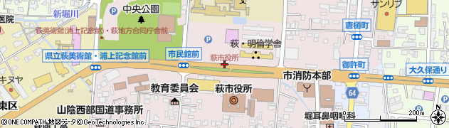 萩市役所周辺の地図