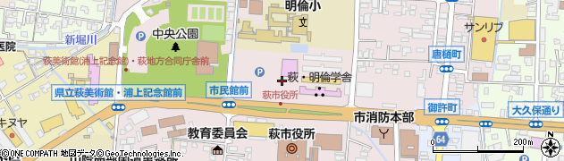 萩市観光協会周辺の地図