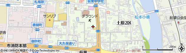 山口県萩市土原周辺の地図
