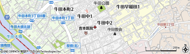 広島県広島市東区牛田中周辺の地図