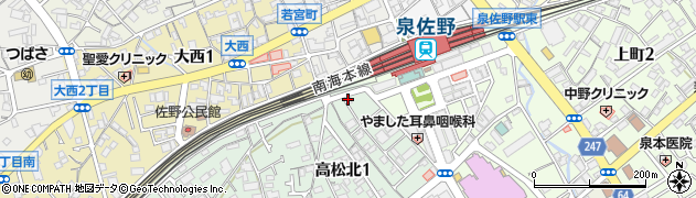 泉佐野駅前モータープール周辺の地図