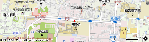萩商工高校前周辺の地図