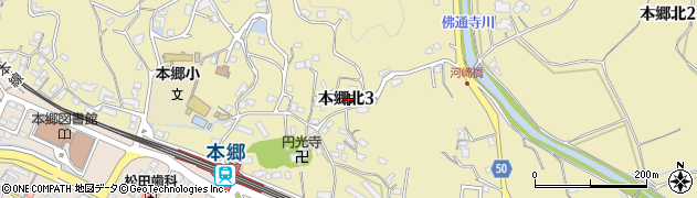広島県三原市本郷北3丁目周辺の地図