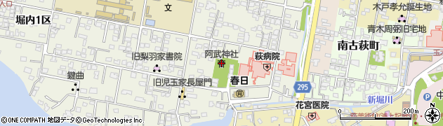 阿武神社周辺の地図
