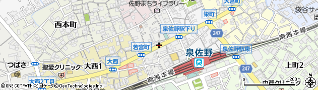 大阪府泉佐野市若宮町周辺の地図