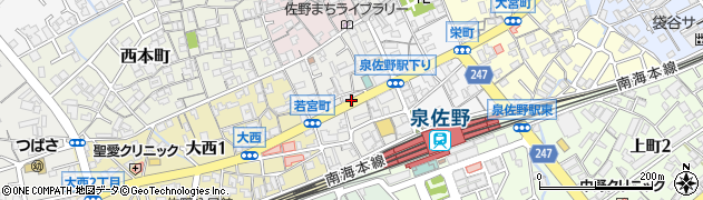 大阪府泉佐野市若宮町周辺の地図
