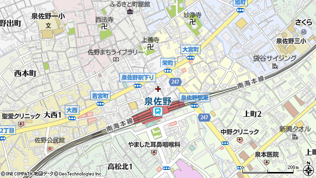 〒598-0054 大阪府泉佐野市栄町の地図