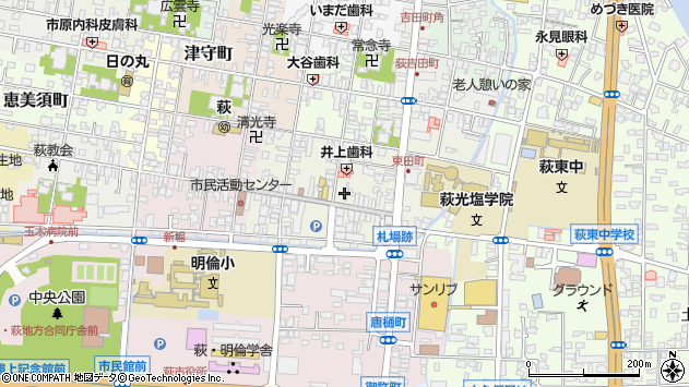 〒758-0047 山口県萩市東田町の地図