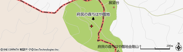 大阪府民の森ちはや園地周辺の地図