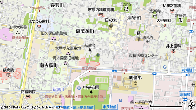 〒758-0071 山口県萩市瓦町の地図