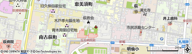 山口県萩市瓦町周辺の地図