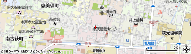 山口県萩市西田町周辺の地図