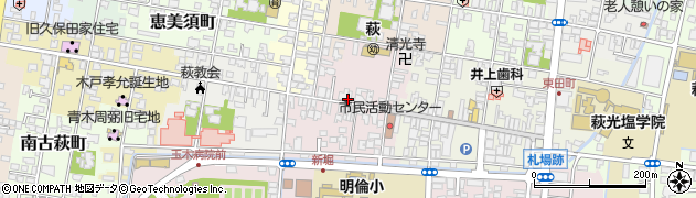 山口県萩市西田町周辺の地図