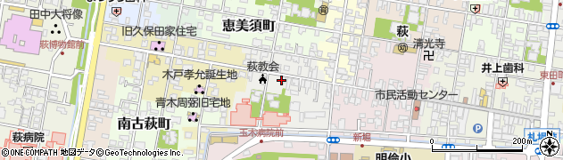 萩クリーニング店周辺の地図