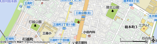 三篠町公園周辺の地図