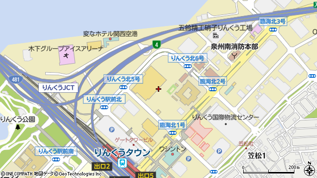 〒598-0048 大阪府泉佐野市りんくう往来北の地図