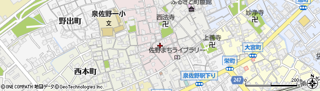 大阪府泉佐野市元町周辺の地図