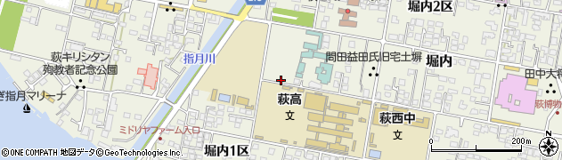 旧福原家萩屋敷門周辺の地図